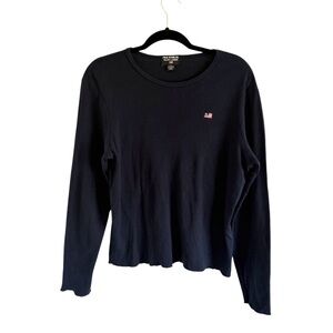 Polo Jeans Co. Ralph Lauren Navy Long Sleeve Top with Flag Logo